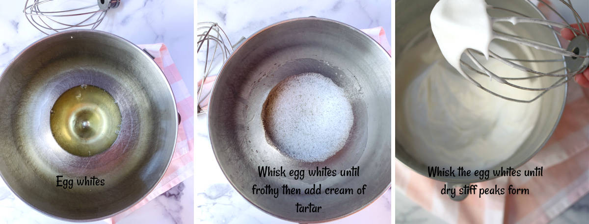 Beating egg whites for merinugue.