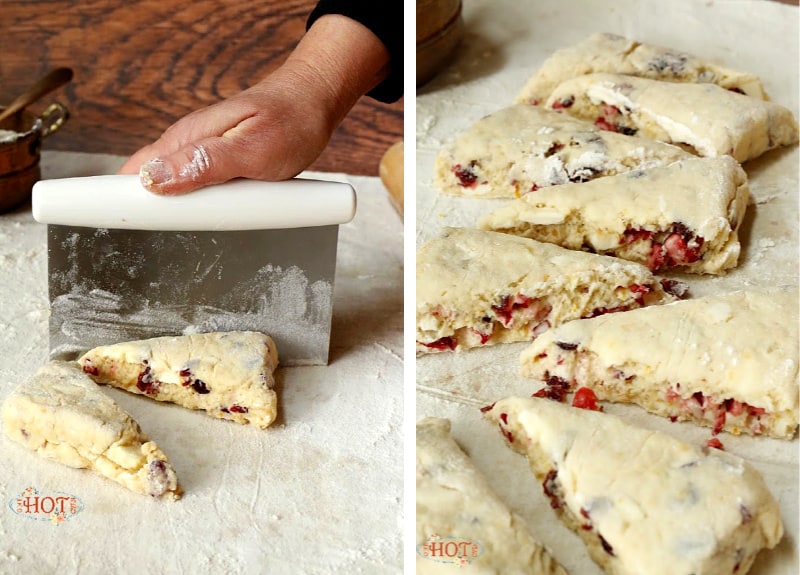 Cutting the scone dough