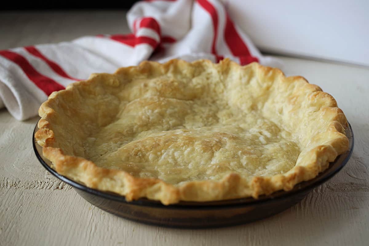 a bubbled up baked pie crust