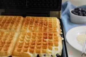 waffles on the griddle