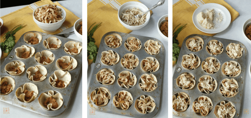 Steps to making taco cups