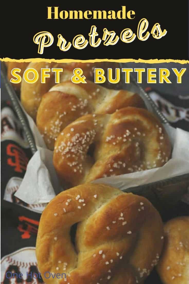 Pinterest image for soft pretzels.