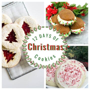 Chrismtas linzer cookies, whoppie pies and peppermint crunch cookies.