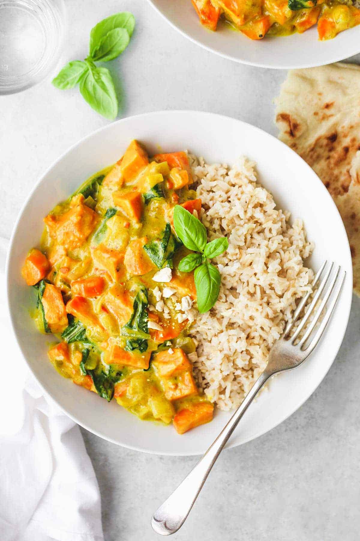 Sweet Potato Curry and rice