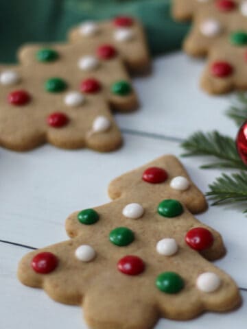 Decorated Christmas Tree spice cookies.