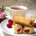 Raspberry French toast rolls.