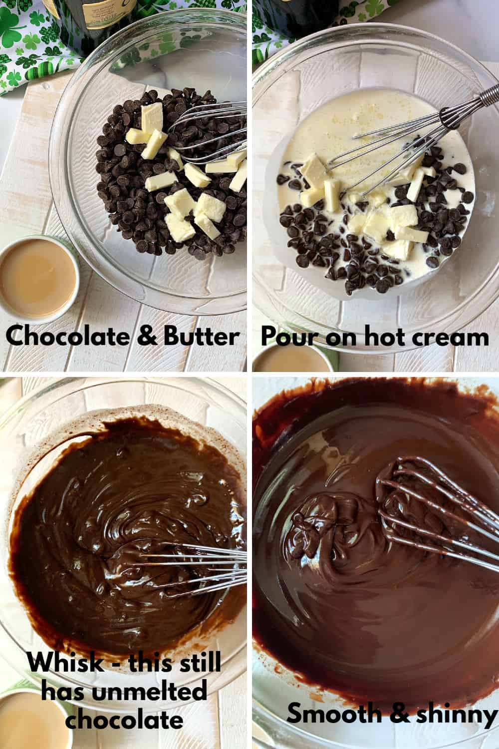 Step for making chocolate ganache.