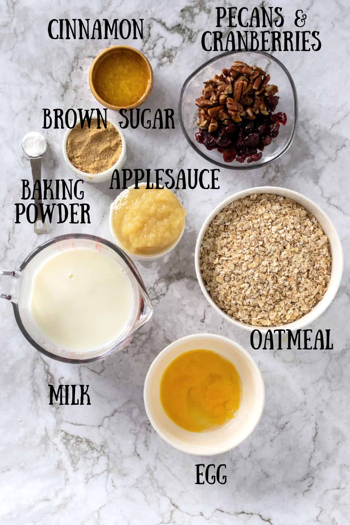 Ingredients for oatmeal