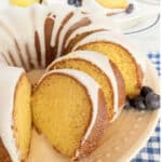 A sliced lemon cake.
