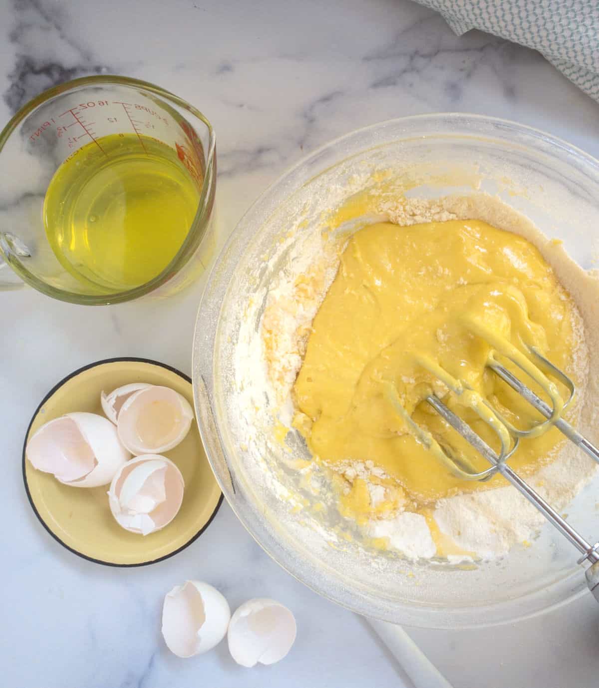 Mixing a cake batter
