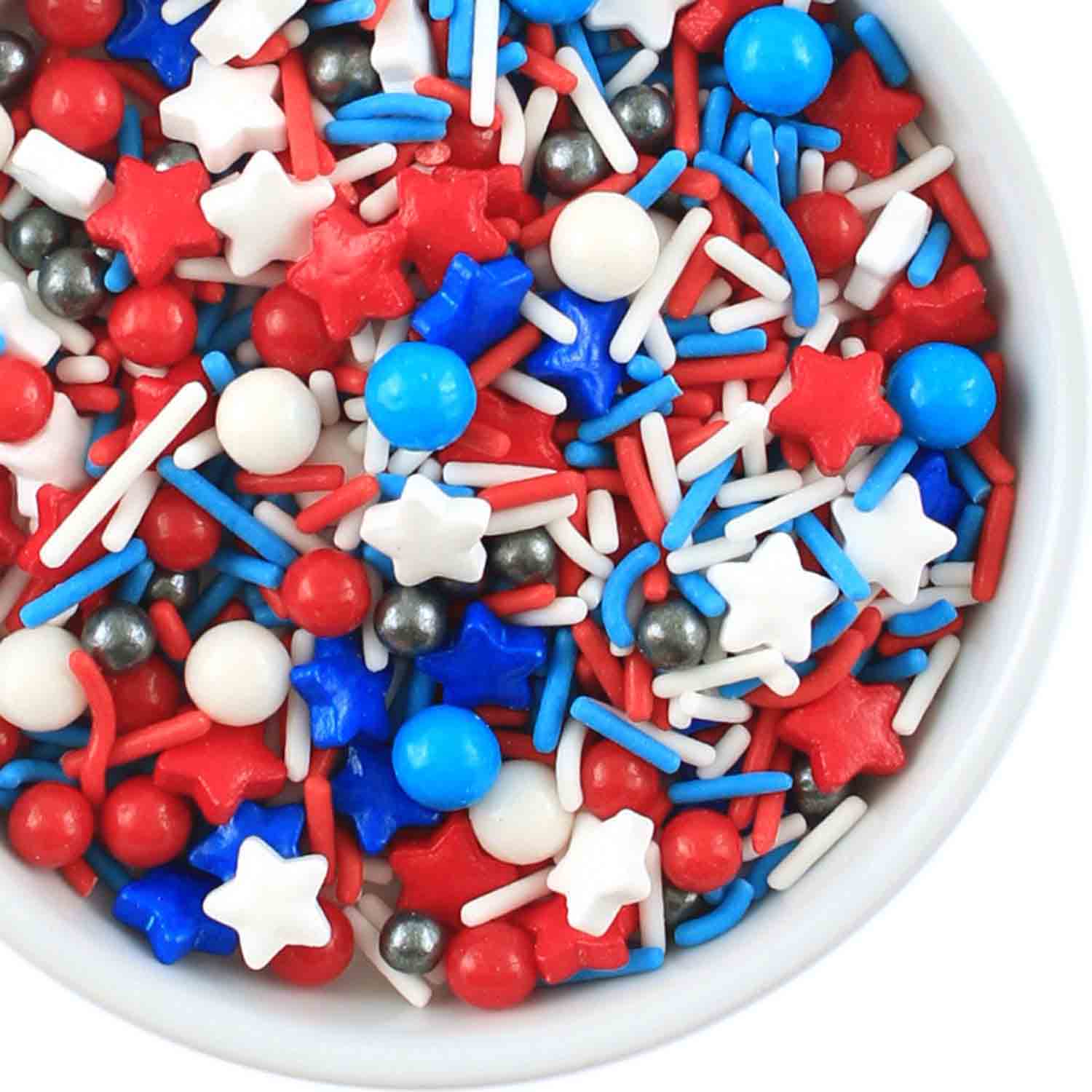 Red, white and blue sprinkles.