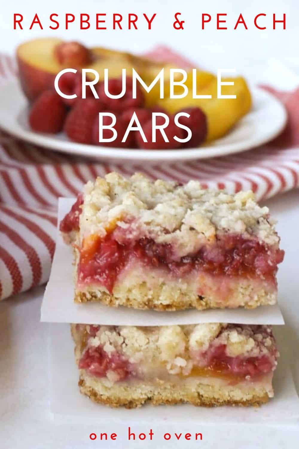 Easy Peach Bars with Raspberries One Hot Oven