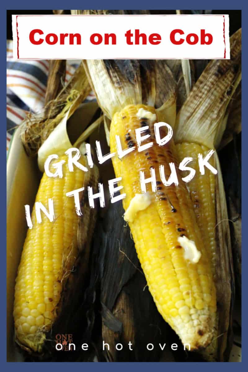 Pinterest pin for grilled corn with text overlay.