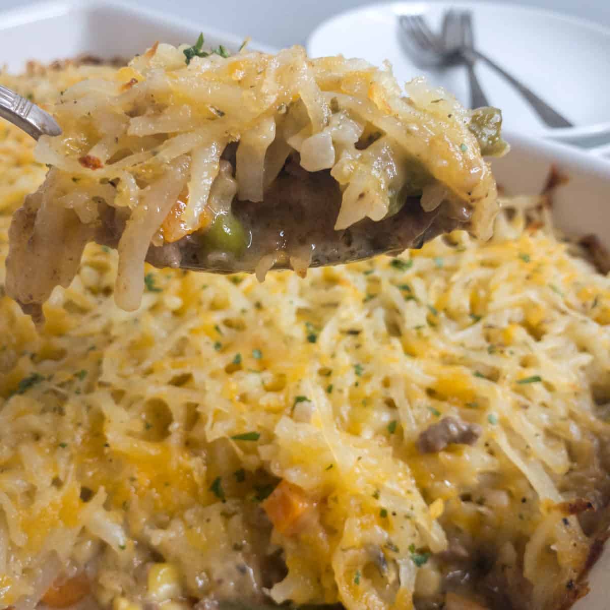 Cheesy Hamburger Cassrole.