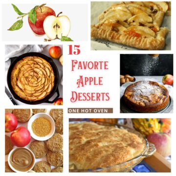 A collage of apple desserts with a text overlay.