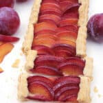 Red plum and vanilla tart.