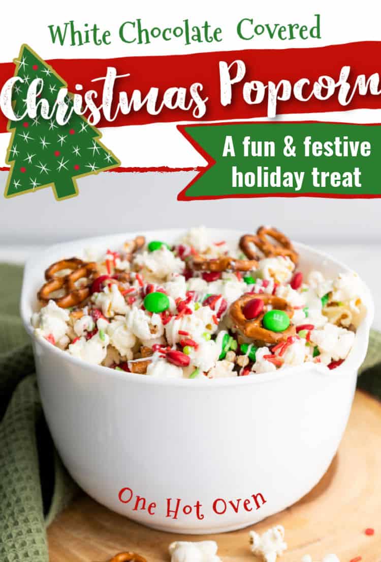 Pinterest pin for popcorn with a text overlay.